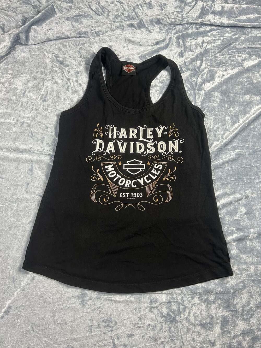 Harley-Davidson Rawhide Olathe Kansas Black Racerback Tank Top Women's Size S